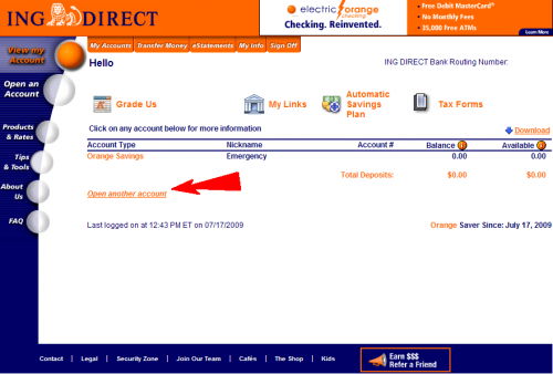 ING DIRECT Open Multiple Accounts