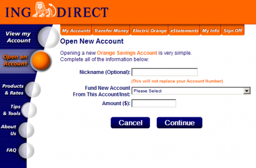 ING DIRECT Open Multiple Accounts Finish Up