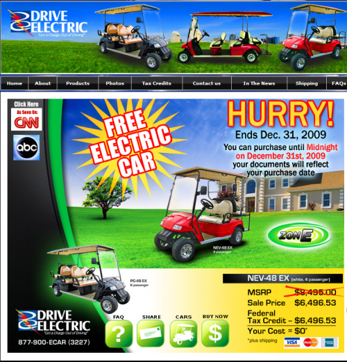 golf cart tax credit