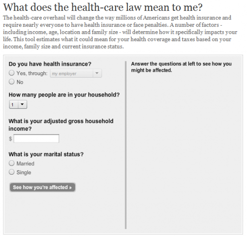 New Health Care Bill - Effects Calculator