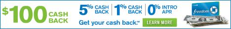 Chase Freedom Visa - $100 Cash Back Banner
