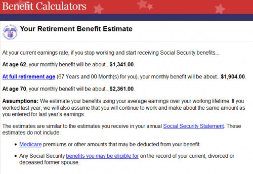 Social Security Benefit Estimator Social Security Benefit Estimator