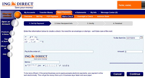 ING Direct Electric Orange Paper Check ING Direct Electric Orange Paper Check