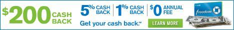 Chase Freedom Visa - $200 Cash Back Banner