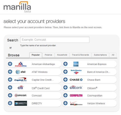 Manilla Account Providers Manilla Account Providers