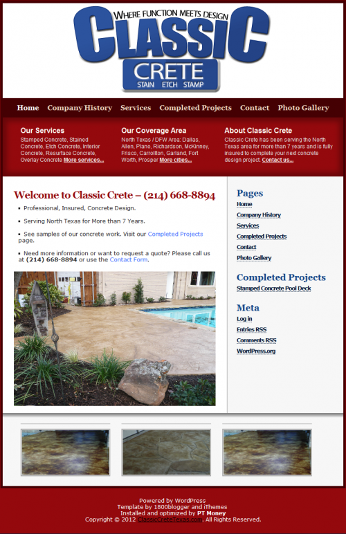 Website Design Example - WordPress Install Website Design Example - WordPress Install
