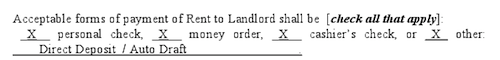 Rent Collection Note in Lease Agreement Rent Collection Note in Lease Agreement