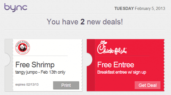 Bync Deals by Email