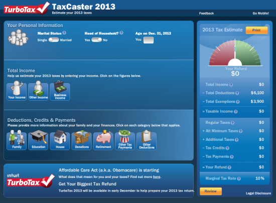 TurboTax TaxCaster