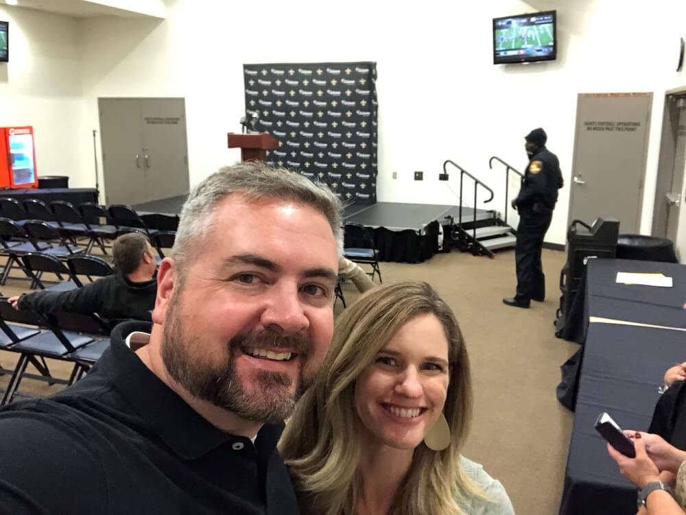 PT and Mrs PT at the Saints Press Conference Room with Barclaycard