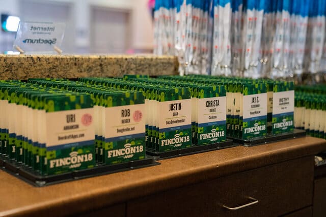 FinCon Badges at Check In